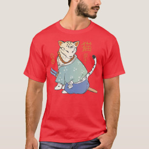 Camiseta Gato samurai japonés (2)