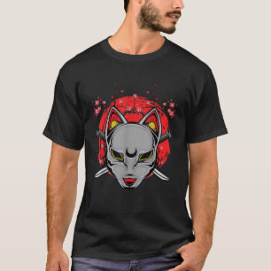 Camiseta Gato samurai japonés Ninja Sinobi espina Katana Ke