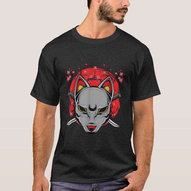 Camiseta Gato samurai japonés Ninja Sinobi espina Katana Ke (Anverso)