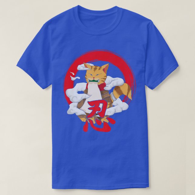 Camiseta Gato samurai japonés para todos los amantes del ga (Diseño del anverso)
