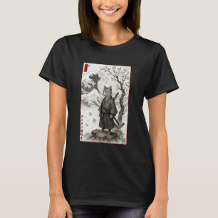 Camiseta Gato Samurái Japonés Pintura Edo Kanagawa Ukiyo-e