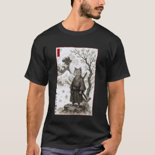 Camiseta Gato Samurái Japonés Pintura Edo Kanagawa Ukiyo-e