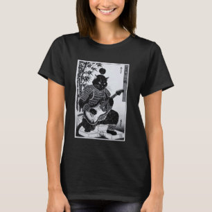 Camiseta Gato Samurái Japonés Tocando Guitarra Eléctrica Uk