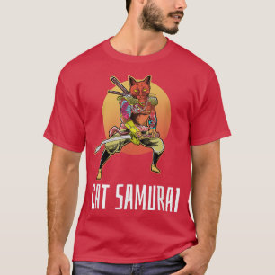 Camiseta Gato Samurai japonés triste estético Edgy Streetwe