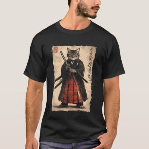 Camiseta Gato Samurái Kanji - Poder del Guerrero Japonés Ka