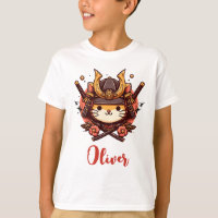 Gato Samurái Kawaii Lindo Personalizado 