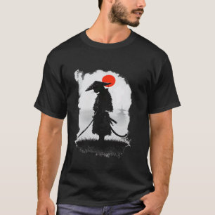 Camiseta Gato Samurái Silueta Japón Bushido u2013 Japón