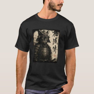 Camiseta Gato Samurái Ukiyo-e Arte Guerrero Japonés Retro V