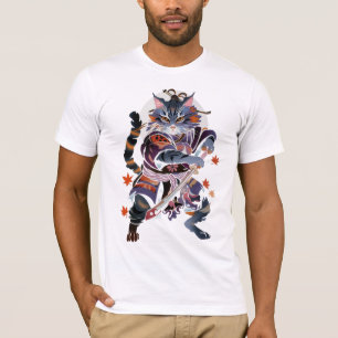Camiseta Gato samurano tradicional