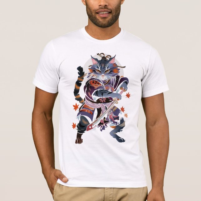 Camiseta Gato samurano tradicional (Anverso)