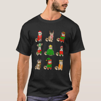 Camiseta Gato Santa Claus Reindeer Elf Xmas Tree Gingerbrea