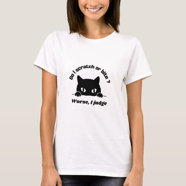 Camiseta Gato sarcástico. Gato malo. Un animal grosero. Gat (Anverso)