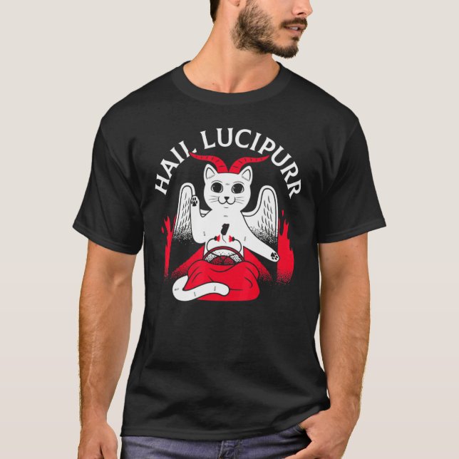 Camiseta Gato satánico de Hail Lucipurr (Anverso)