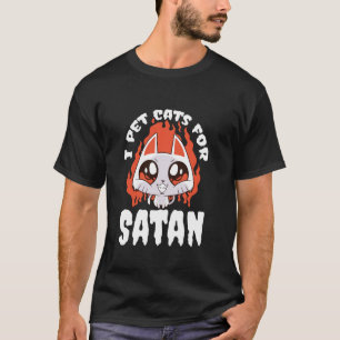 Camiseta Gato satánico divertido oculto y satánico pentagra