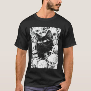 Camiseta Gato Satánico Oculto Gato Gótico Grunge Punk Estét