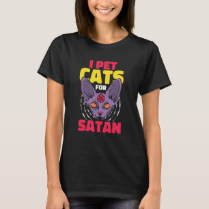 Camiseta Gato satánico satánico de pentagrama oculto Satan