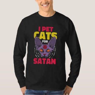 Camiseta Gato satánico satánico de pentagrama oculto Satan
