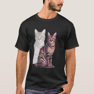 Camiseta Gato Savannah Diseño Divertido Gato Serval