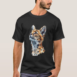 Camiseta Gato Savannah Diseño Divertido Gato Serval Rugiend