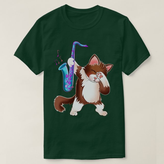 Camiseta Gato saxofón (Diseño del anverso)