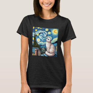 Camiseta Gato Scottish Fold Bajo Cielo Nocturno Estrellado