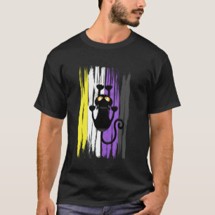 Camiseta Gato Scratch Trepando Orgullo No Binario Grunge En