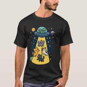 Camiseta Gato secuestrado por extraterrestres divertido El