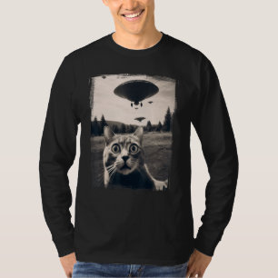 Camiseta Gato Selfie Alien Invasion Meme Funny Kitten Cute 