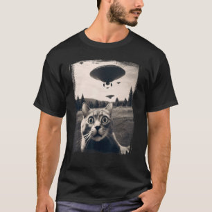 Camiseta Gato Selfie Alien Invasion Meme Funny Kitten Cute 
