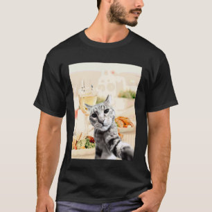 Camiseta Gato Selfie Almuerzo Equipo Divertido