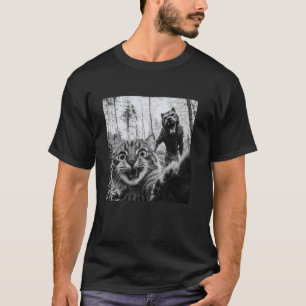 Camiseta Gato Selfie Con Hombre Lobo Gato Divertido