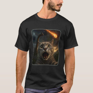 Camiseta Gato selfie con un Brachiosaurus divertido meme de