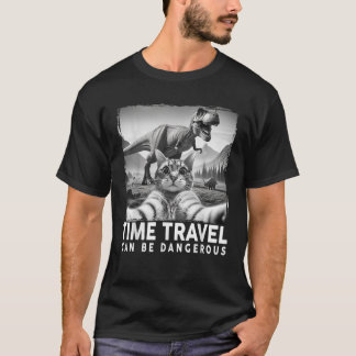 Camiseta Gato Selfie Dinosaurio gracioso para mamá de papá