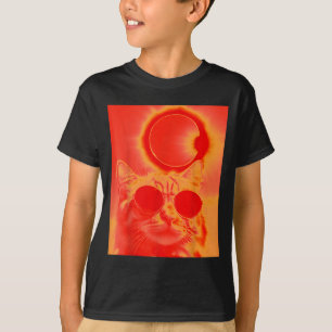 Camiseta Gato Selfie Eclipse Solar 2024 Usando Gafas de Sol