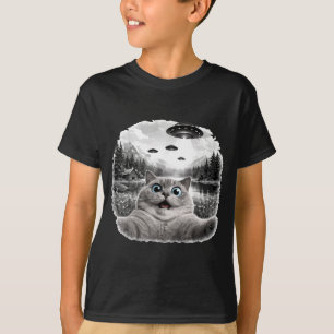 Camiseta Gato Selfie Ovni Alien Divertido Ed Británico Pelo
