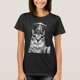 Camiseta Gato selfie ovni vintage divertido amante de gatos