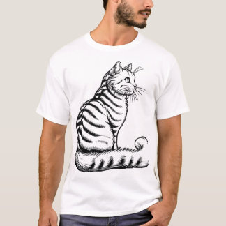 Camiseta gato sentado