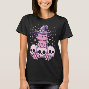 Camiseta Gato sentado en cráneos Testigos de Gótico pastora