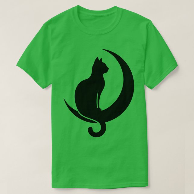 Camiseta Gato sentado en la luna creciente (Diseño del anverso)