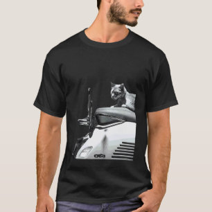 Camiseta Gato sentado en la motocicleta Hasselblad 501cm 90