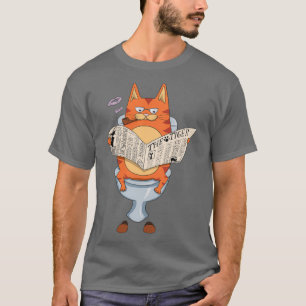 Camiseta Gato Sentado En Toilet Funny Gato Amantes Toilet H