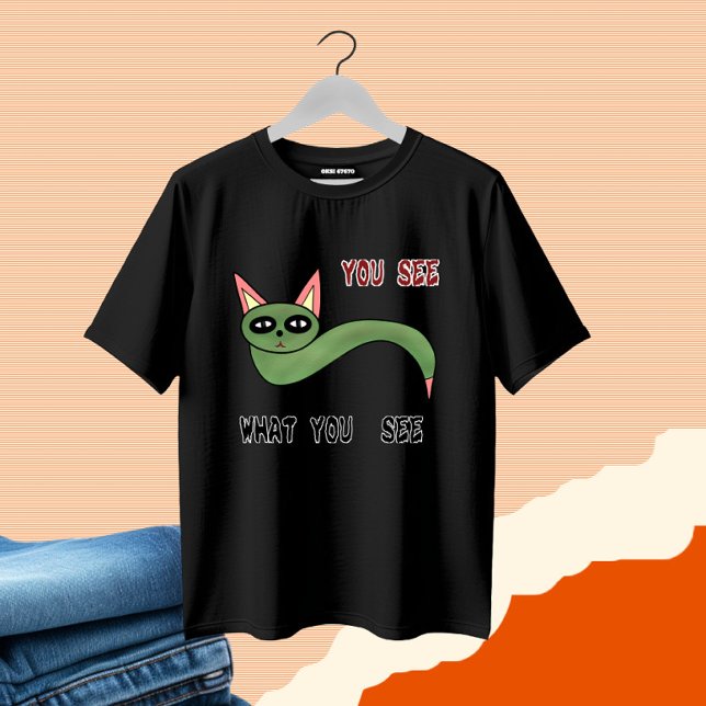 Camiseta Gato serpiente divertido (Subido por el creador)
