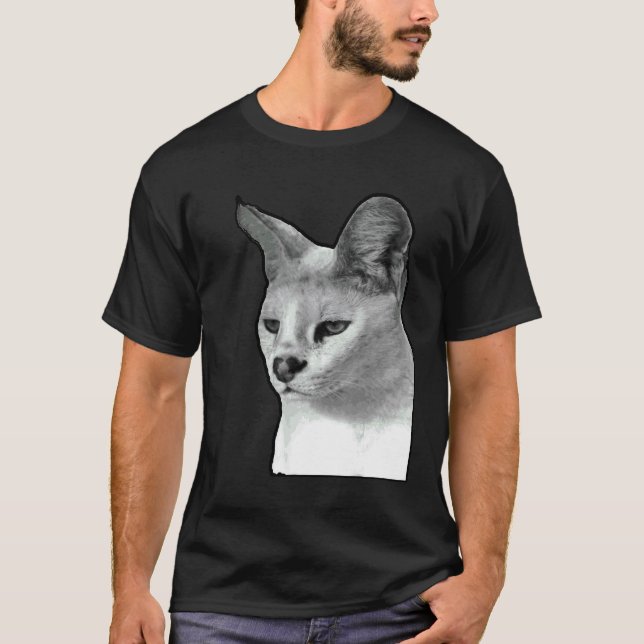 Camiseta Gato Serval Blanco Africano (Anverso)