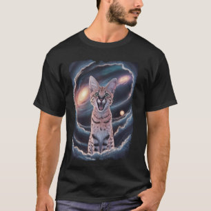 Camiseta Gato Serval Galaxia Gato Bengal Espacio Felino 1