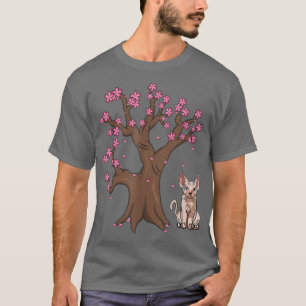 Camiseta Gato Sfin Japonés Gato Mamá Cherry Blossom