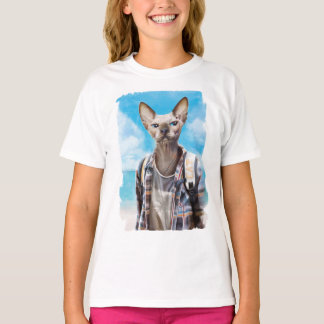 Camiseta Gato Sfinx, turista.