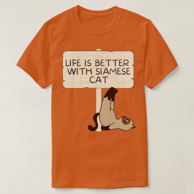 Camiseta gato siamés (Diseño del anverso)