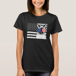 Camiseta Gato siamés 4 de julio de la bandera estadounidens