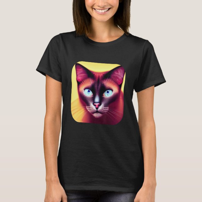 Camiseta gato siamés 8 (Anverso)