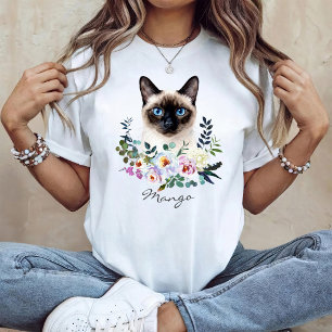 Camiseta Gato siamés acuarela